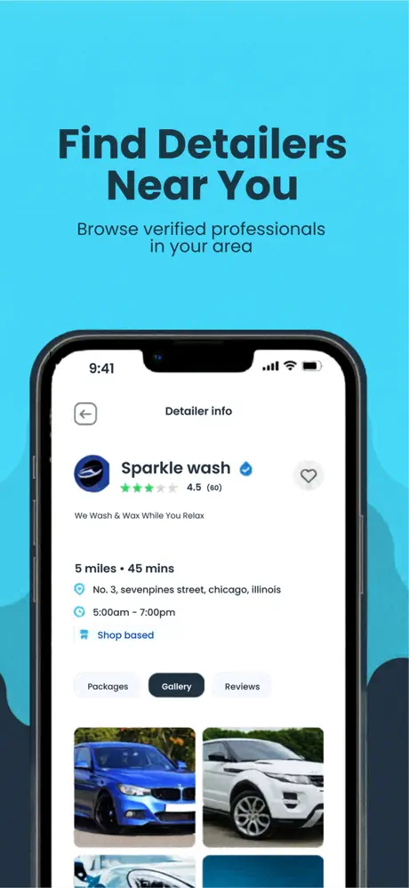 TashWash app — find detailers near you